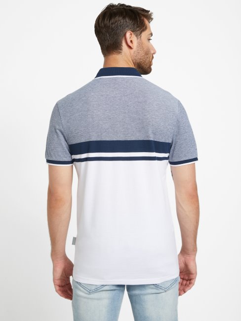 Polo Eco Kai Color-block Guess Blanc Pur Multi