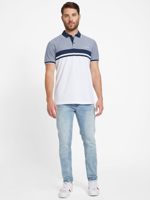 Polo Eco Kai Color-block Guess Blanc Pur Multi