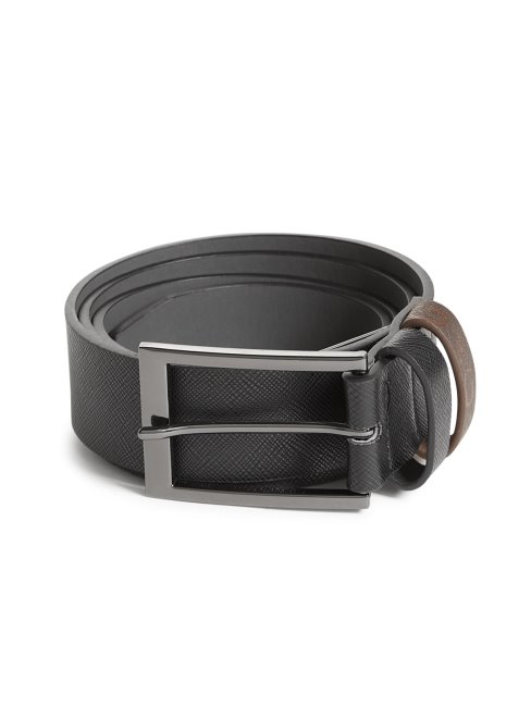Guess Ceinture Noire Texturée à Boucle Rectangle