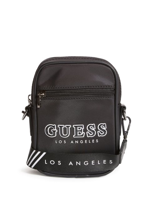 Guess Sac à Bandoulière Noir En Nylon Avec Logo
