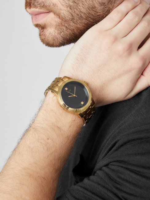 Montre Habillée En Diamants Noirs Et Dorés No Color Guess