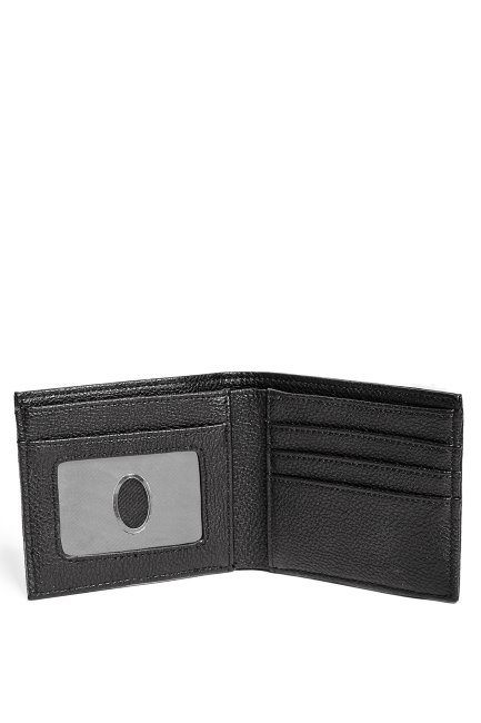 Portefeuille à Deux Volets Logo Guess Noir