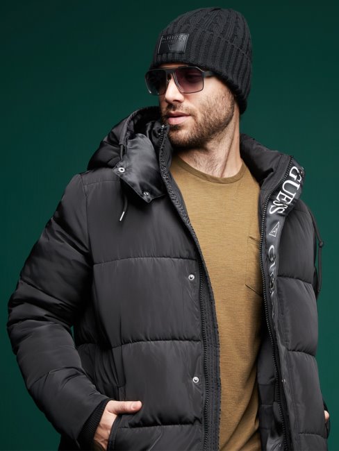 Bonnet Torsadé Guess Noir