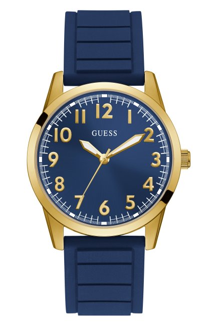 Montre Analogique En Silicone Doré Et Bleu Guess No Color