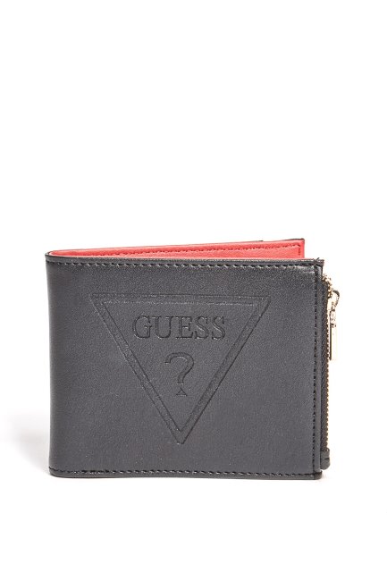 Portefeuille Embossé Logo Noir Guess