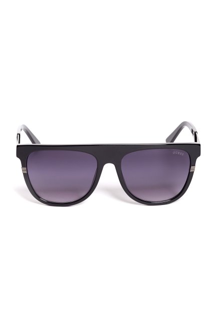 Lunettes De Soleil Aviateur En Plastique Noir Guess