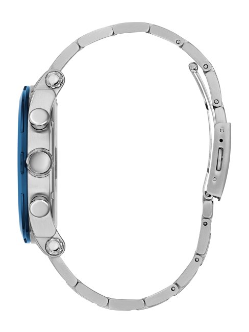 Montre Multifonction Sans Couleur Argent Et Bleu Guess