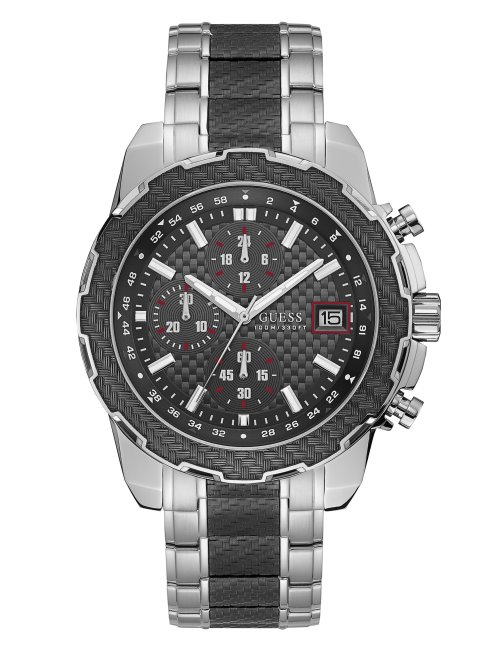 Montre Chronographe Argentée Et Noire Guess No Color