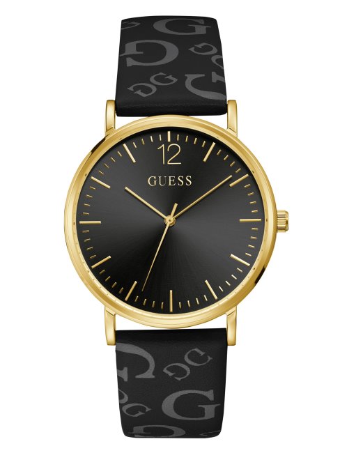 Montre Analogique Guess No Color Avec Bracelet En Cuir Noir