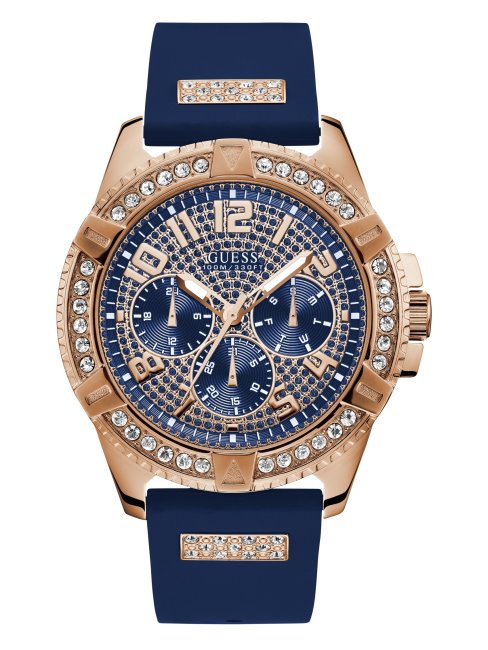 Montre Multifonction Couleur Ou Rose Blue Guess