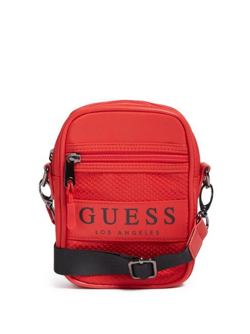 Guess Sac à Bandoulière Logo Mesh Rouge