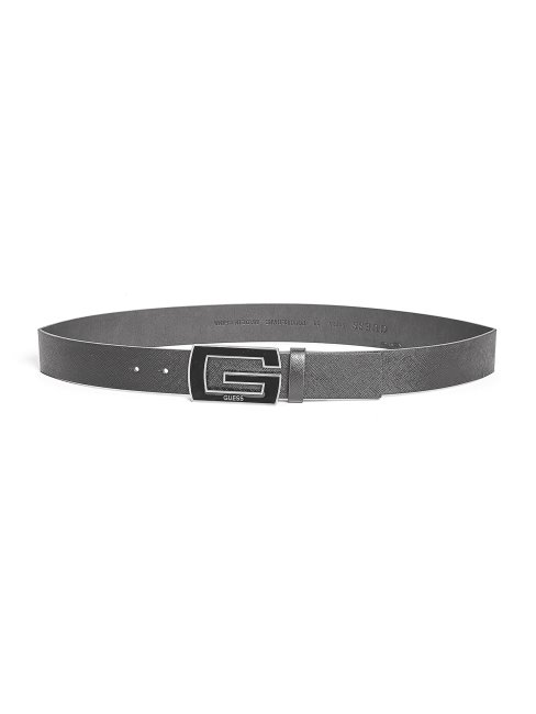 Ceinture Noire à Boucle En Saffiano G Guess