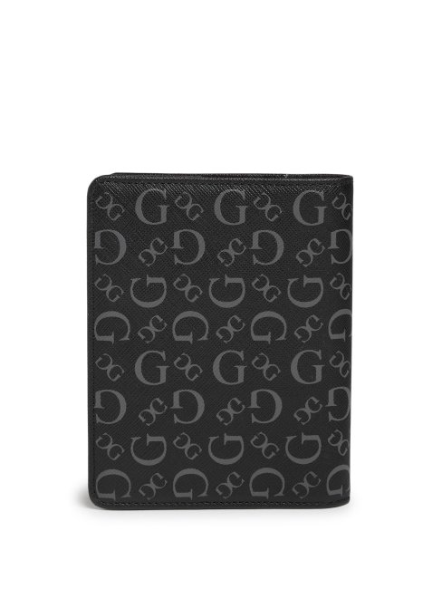 étui à Passeport Logo Coffret Cadeau Guess Noir