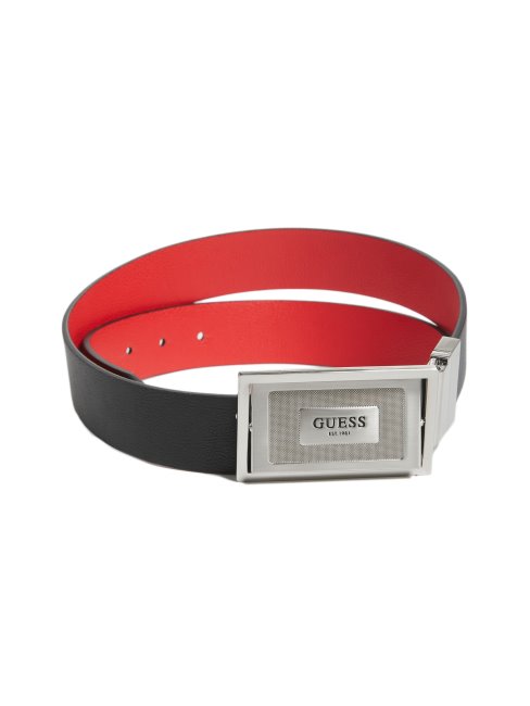 Ceinture Noire/rouge à Boucle Spinner Rayée Guess