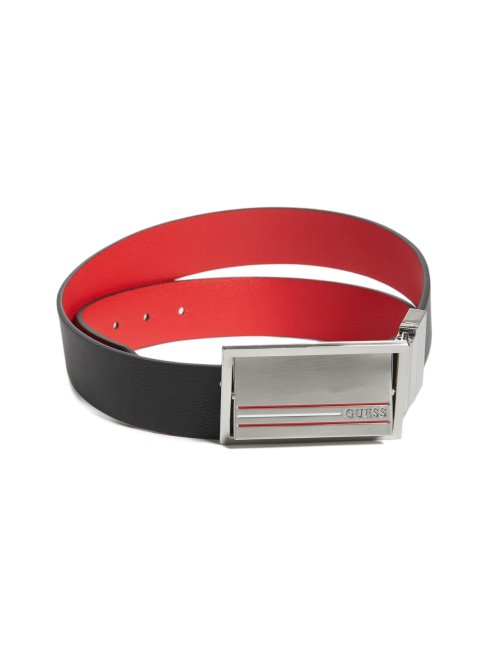 Ceinture Noire/rouge à Boucle Spinner Rayée Guess