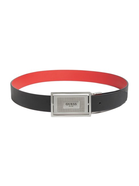 Ceinture Noire/rouge à Boucle Spinner Rayée Guess