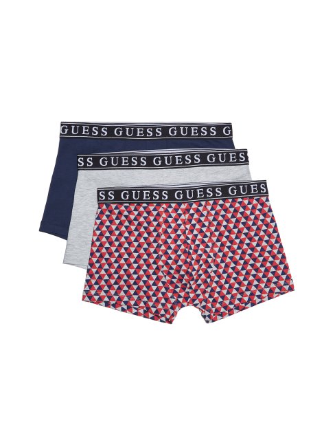 Lot De 3 Boxers Bleu/gris Chiné/tri Elvin Guess