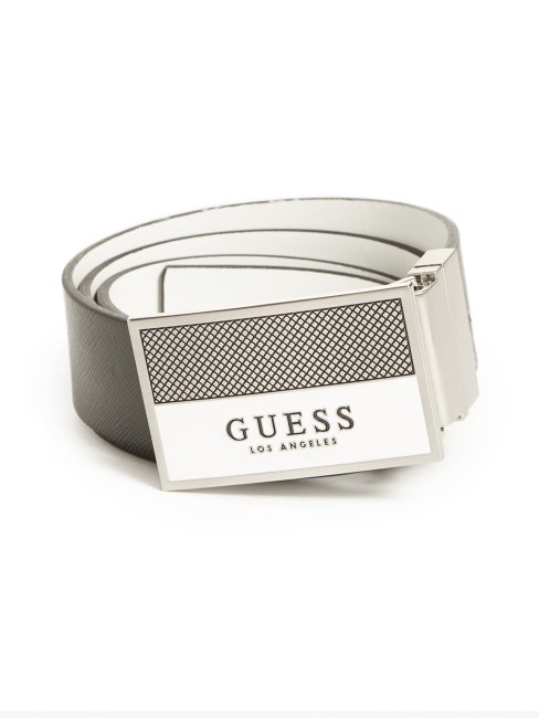 Ceinture Guess Blanche à Plaque Logo En émail