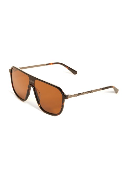 Logo En Plastique Marron Aviators Guess