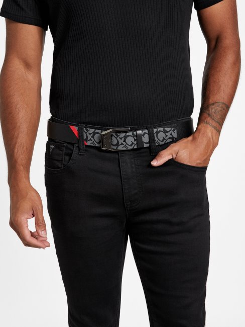 Ceinture Noire à Imprimé Logo Guess