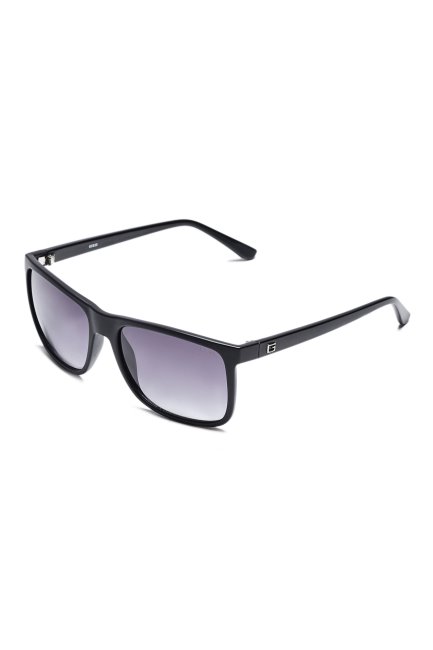 Lunettes De Soleil Carrées En Plastique Mat Noir Guess