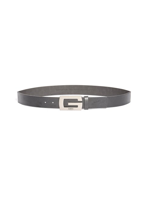 Ceinture Guess Noire à Logo En Saffiano