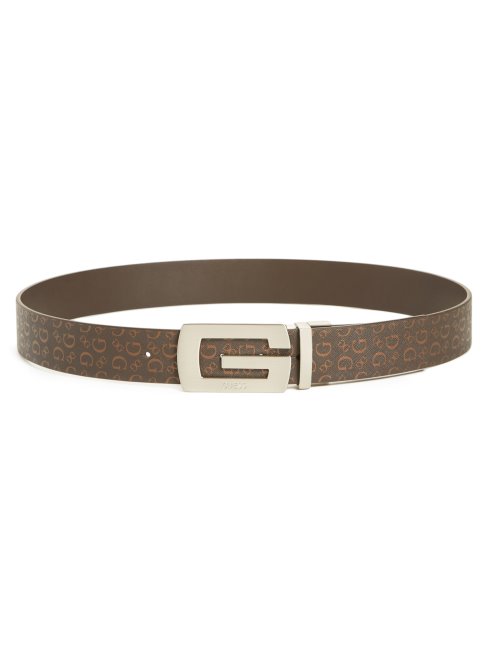 Ceinture Réversible à Boucle G Logo Marron Guess
