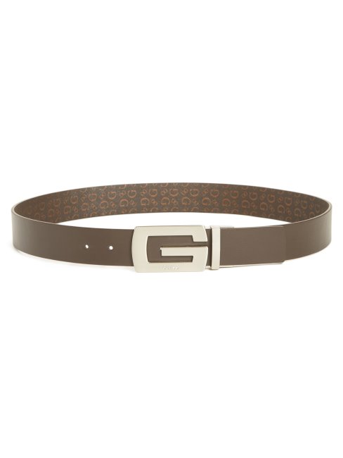 Ceinture Réversible à Boucle G Logo Marron Guess