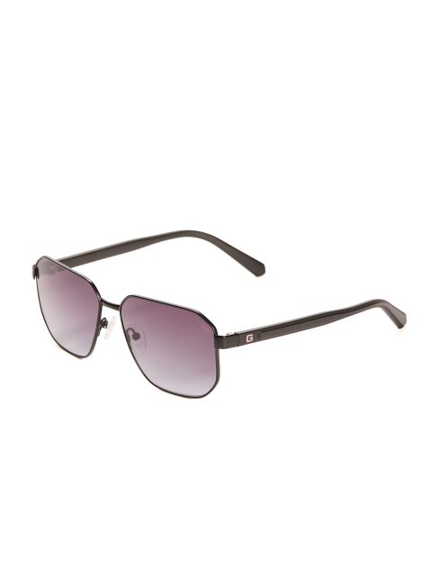 Lunettes De Soleil Navigateur Carrés En Métal Gunmetal Guess