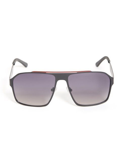 Lunettes De Soleil Aviateur Plates En Métal Rouge Multi Guess
