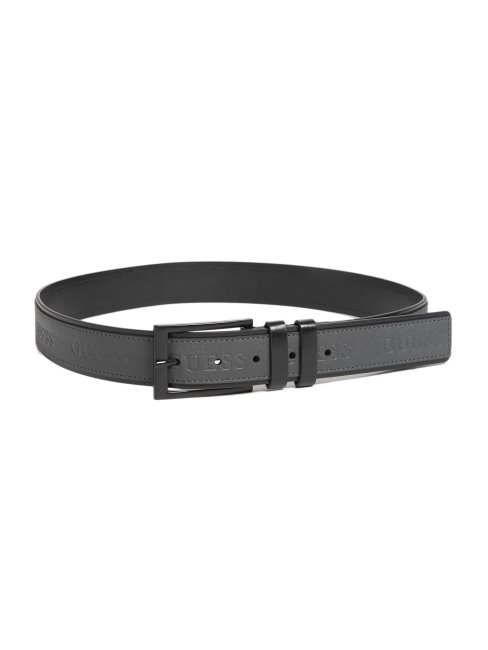 Ceinture Noire Texturée Logo Guess