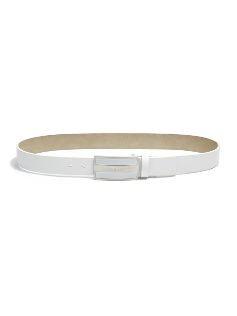 Ceinture Guess Blanche à Plaque Texturée à Chevrons