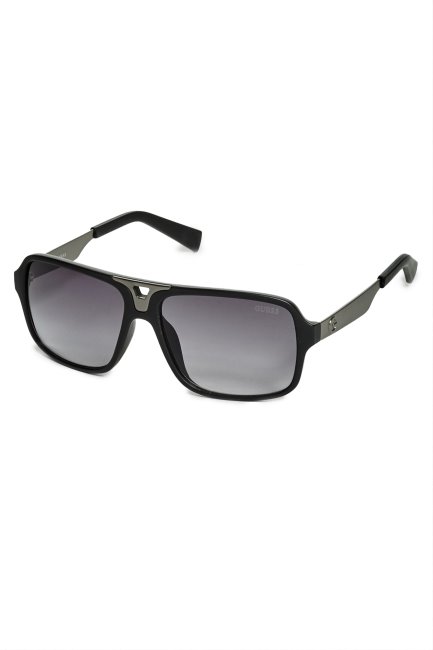Guess Lunettes De Soleil Navigator En Plastique Noir