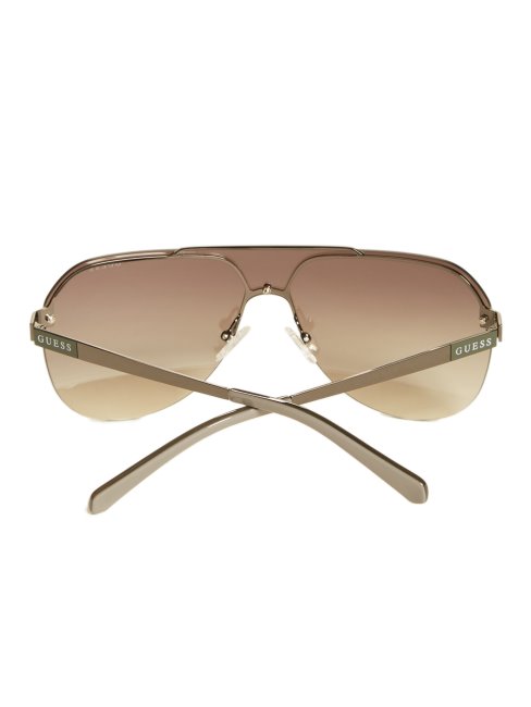 Lunettes De Soleil Bouclier Sans Monture Guess Argent W/jaune