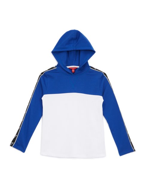 Sweat à Capuche Guess Eco Rudy Logo Tape Blanc Pur (7-16)