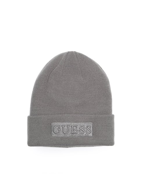 Guess Bonnet Logo Brodé Gris