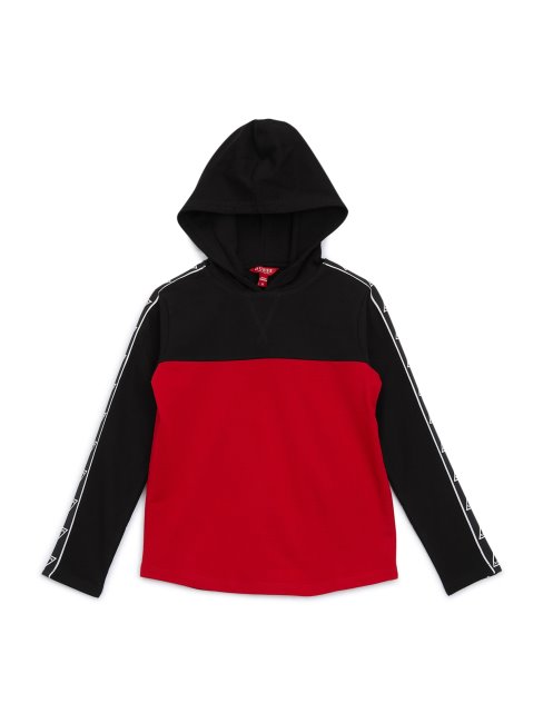 Guess Eco Rudy Logo Bande Sweat à Capuche (7-16) Rugby Rouge