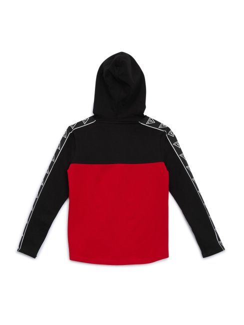 Guess Eco Rudy Logo Bande Sweat à Capuche (7-16) Rugby Rouge