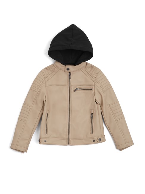 Veste De Moto à Capuche Daniel Guess Velours Taupe