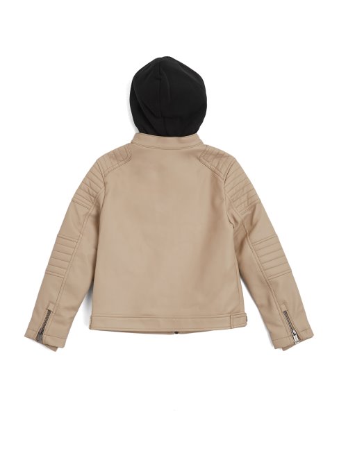 Veste De Moto à Capuche Daniel Guess Velours Taupe