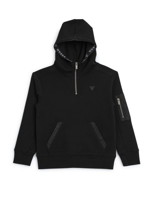 Pull Guess Logan Demi-zip Noir De Jais (7-16)