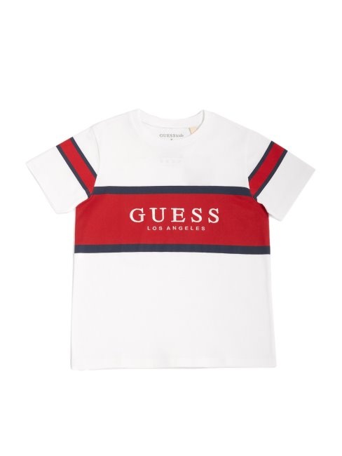Tee Shirt Guess Talon Logo Color Block (2-6) True White