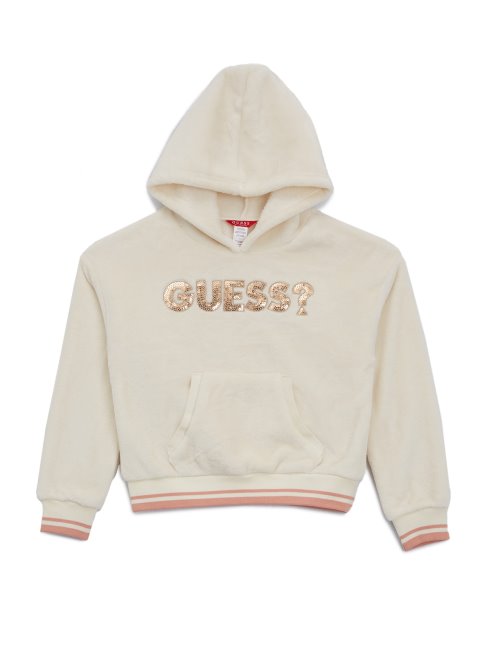 Robby Velour Logo Hoodie (7-14) Crème Guess