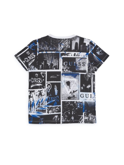 T-shirt Guess Ronan Collage (7-16) Blanc Pur Multi
