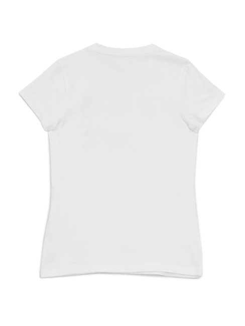 T-shirt Blanc Pur Logo Strass Kabrie Guess (7-14)