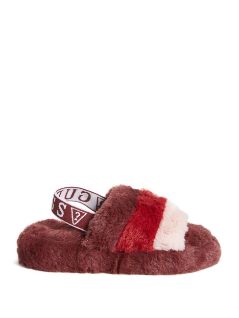 Guess Rozy Pantoufles En Fausse Fourrure Multi