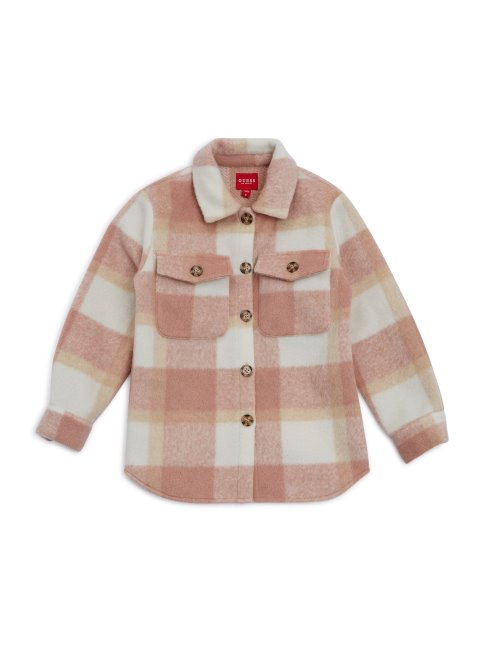 Veste Chemise à Carreaux Oversize (7-14) Combo à Carreaux Rose Guess