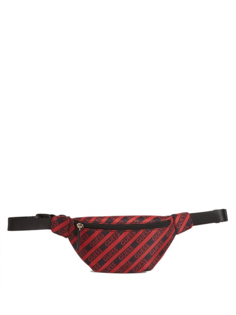 Sac Banane à Logo En Nylon Rouge Guess