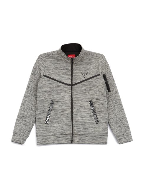 Guess Veste Zippée Zeke Tech Gris Clair Chiné (7-16)