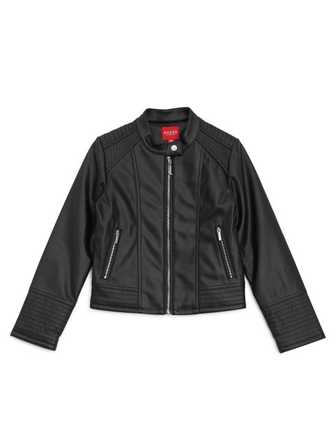 Guess Veste De Moto En Similicuir (2-6) Noir De Jais